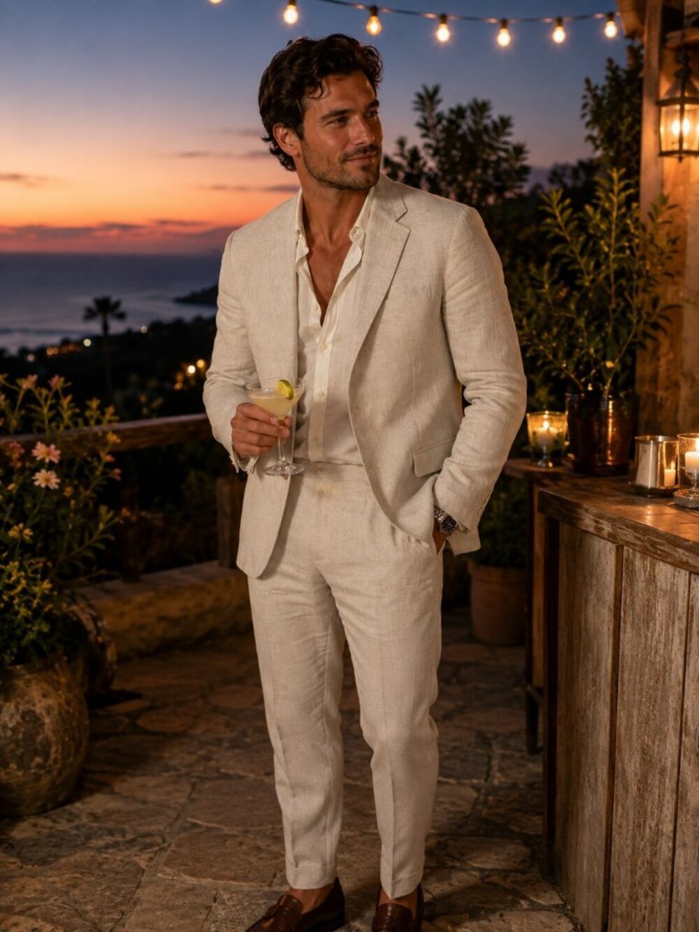 Tasso Elba Men's Linen Sport Coat Blazer Size M 39-41 Beige 100% Linen 2 Button